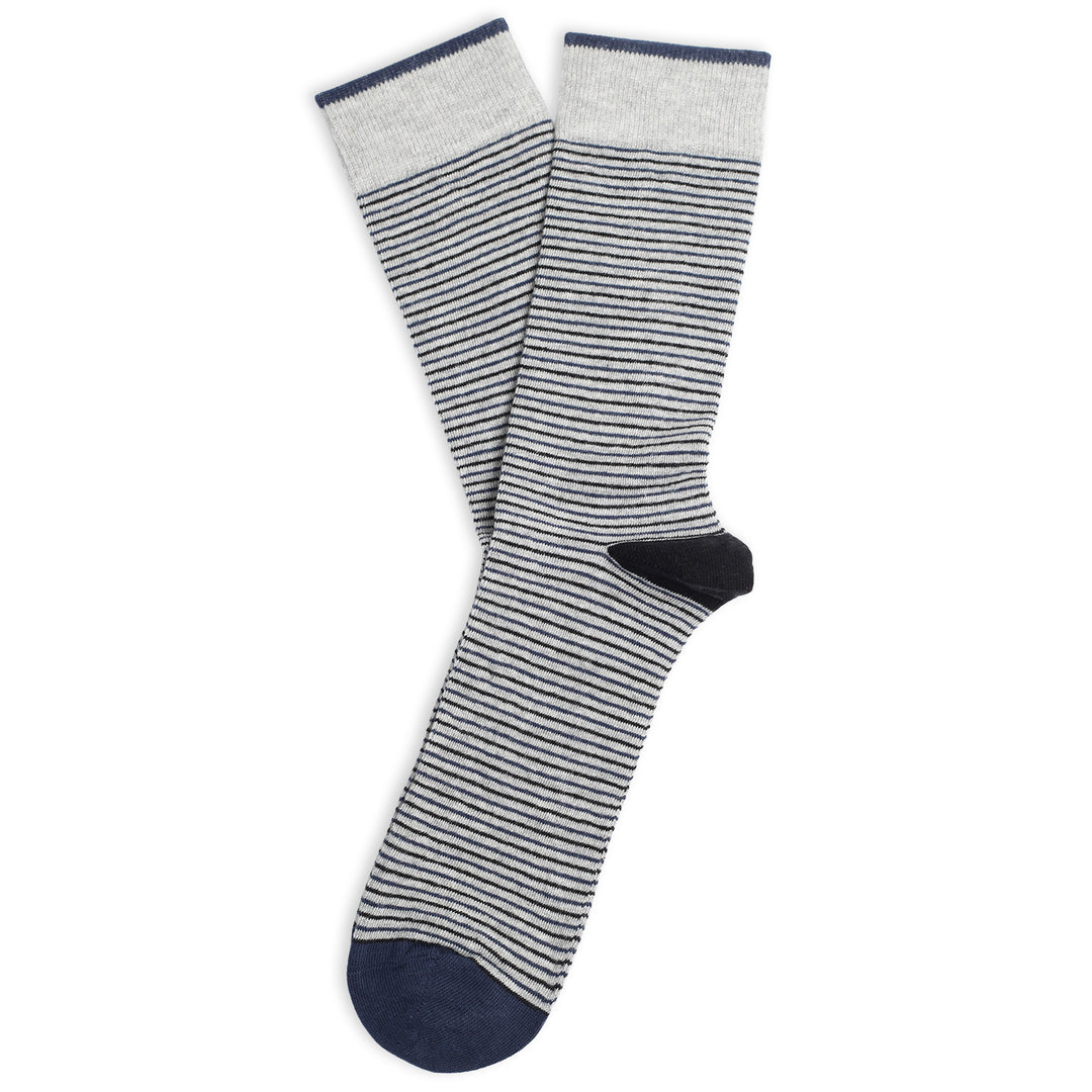 Originals Mini Striper Light Grey / Navy / Black - Democratique Socks