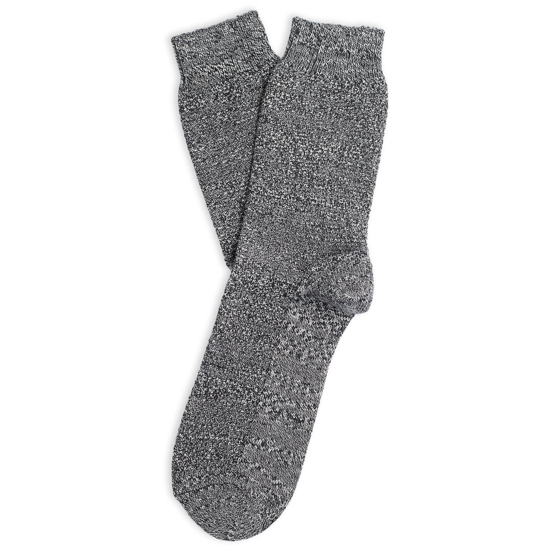 Relax Sailor Knit Supermelange Black / Light Grey Melange - Democratique Socks
