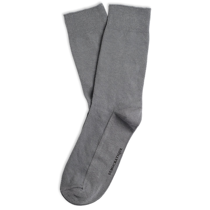 Originals Champagne Pique Organic Cotton Hard Grey - Democratique Socks