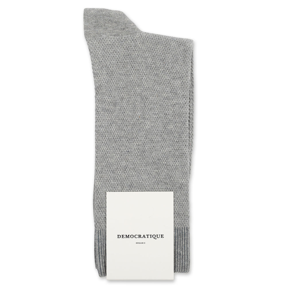 Democratique Socks Originals Champagne Pique Light Grey Melange - Democratique Socks