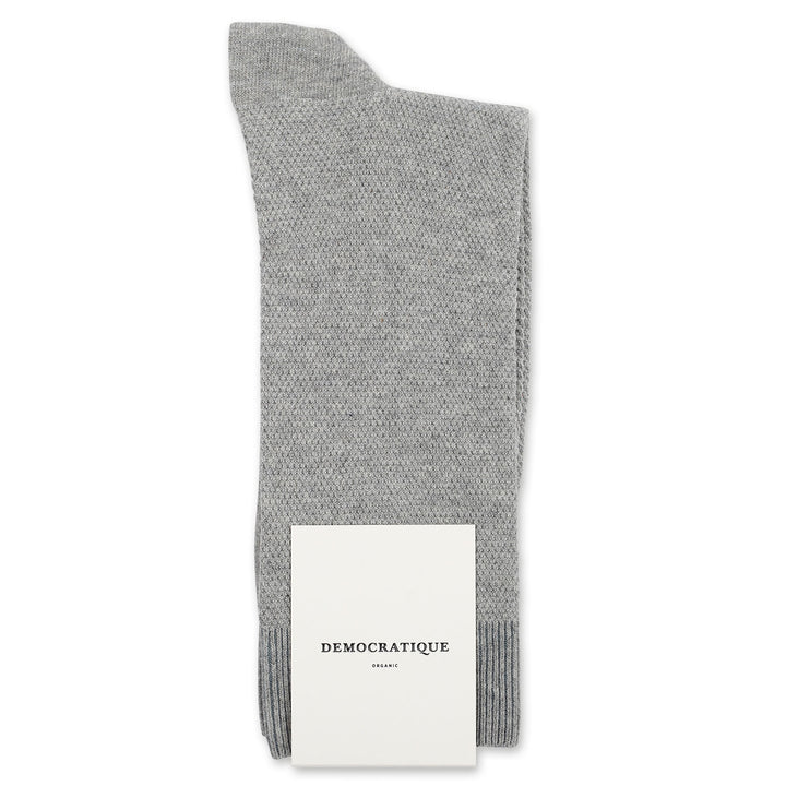 Democratique Socks Originals Champagne Pique Light Grey Melange - Democratique Socks