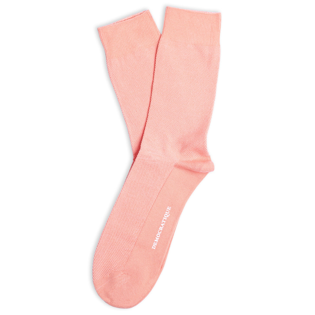 Originals Champagne Pique Light Salmon - Democratique Socks