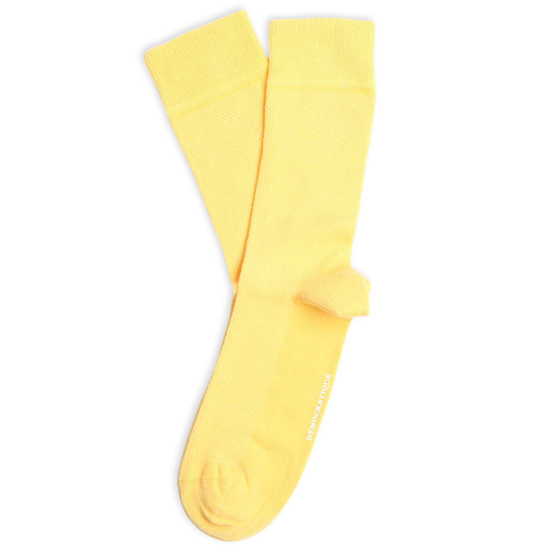 Originals Champagne Pique Socks Mellow Yellow - Democratique Socks