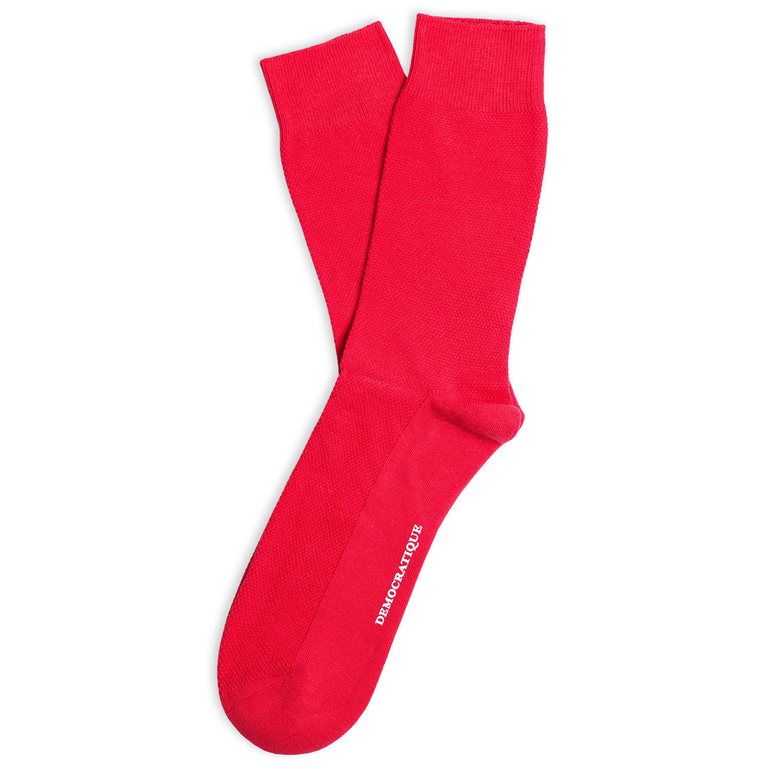 Originals Champagne Pique Pearl Red - Democratique Socks