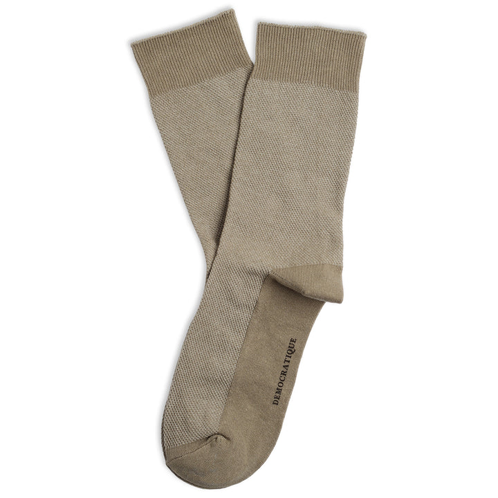 Originals Champagne Pique Organic Cotton Stone - Democratique Socks