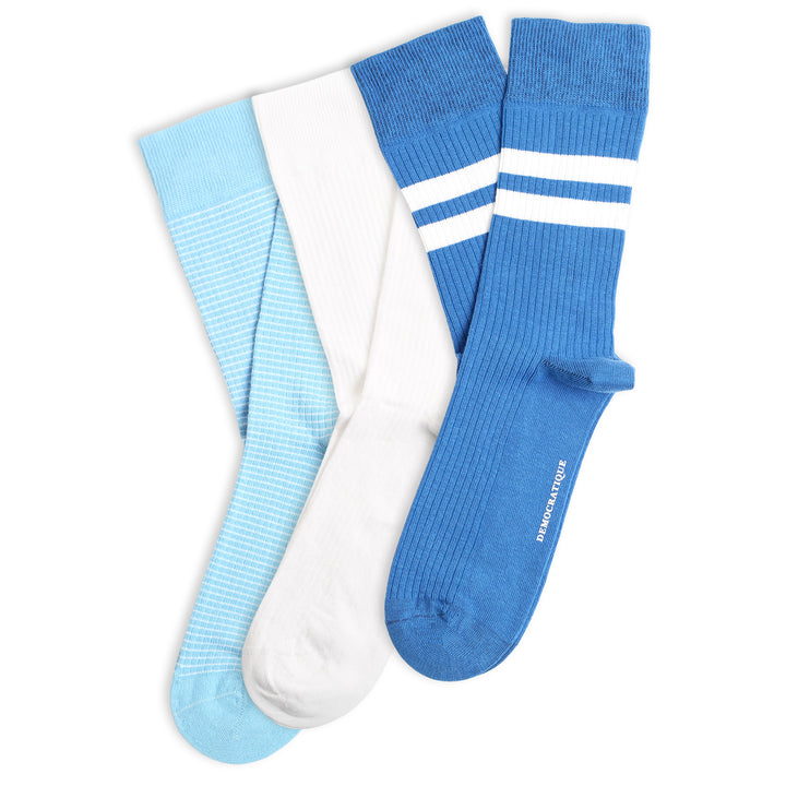 3-pack Originals Fine Rib Socks White / Blue / Light Blue