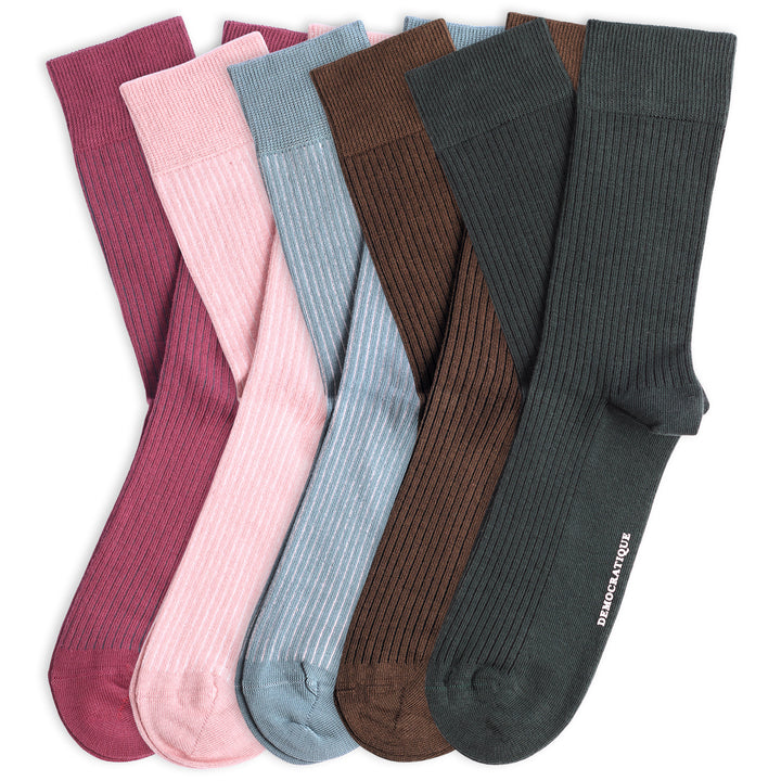 5-pack Originals Fine Rib Socks - Democratique Socks