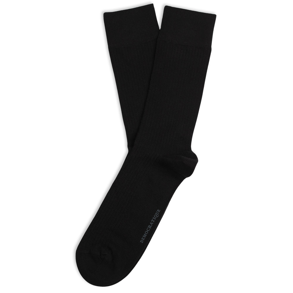 Originals Fine Rib Socks Black - Democratique Socks