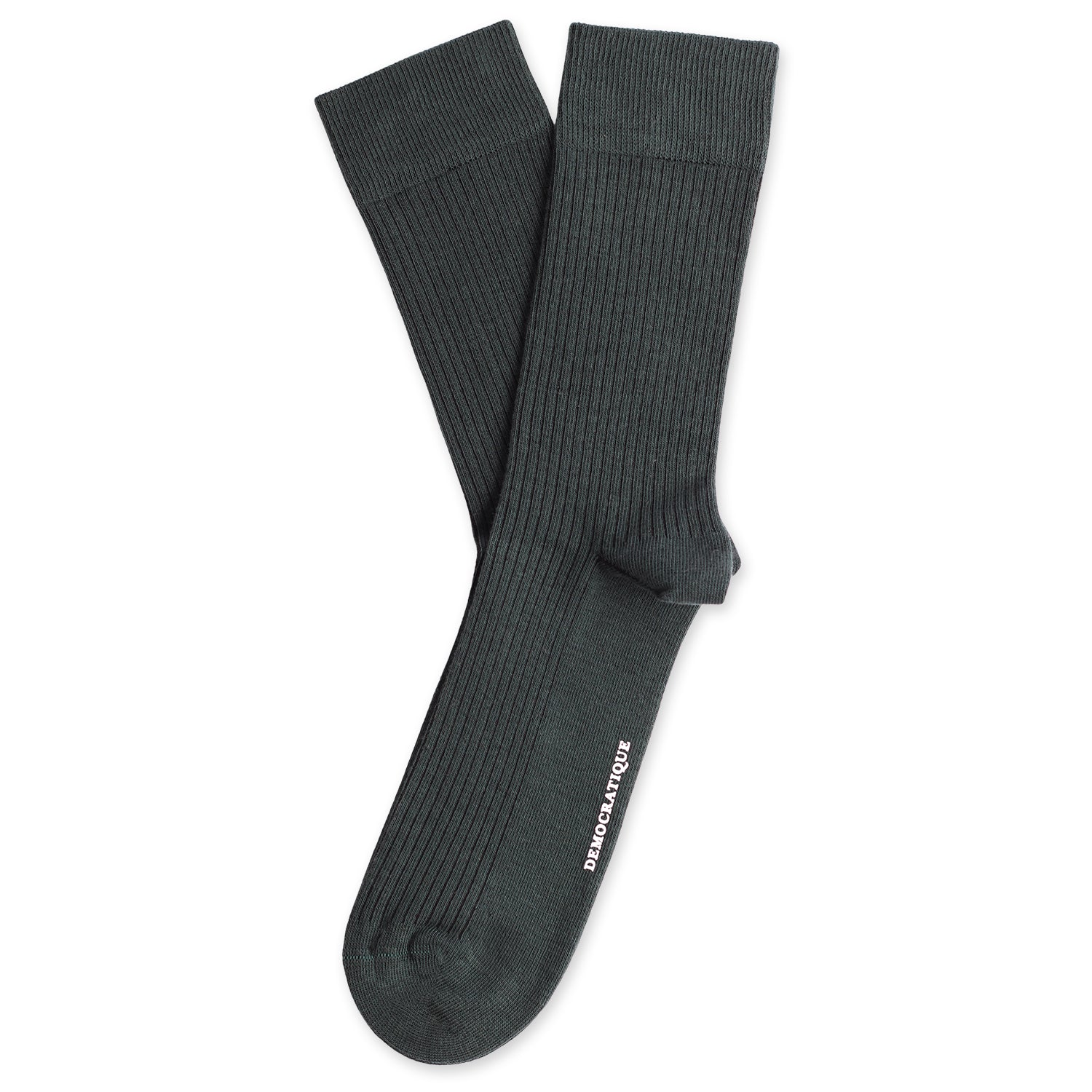 Originals Fine Rib Socks Forest Green - Democratique Socks
