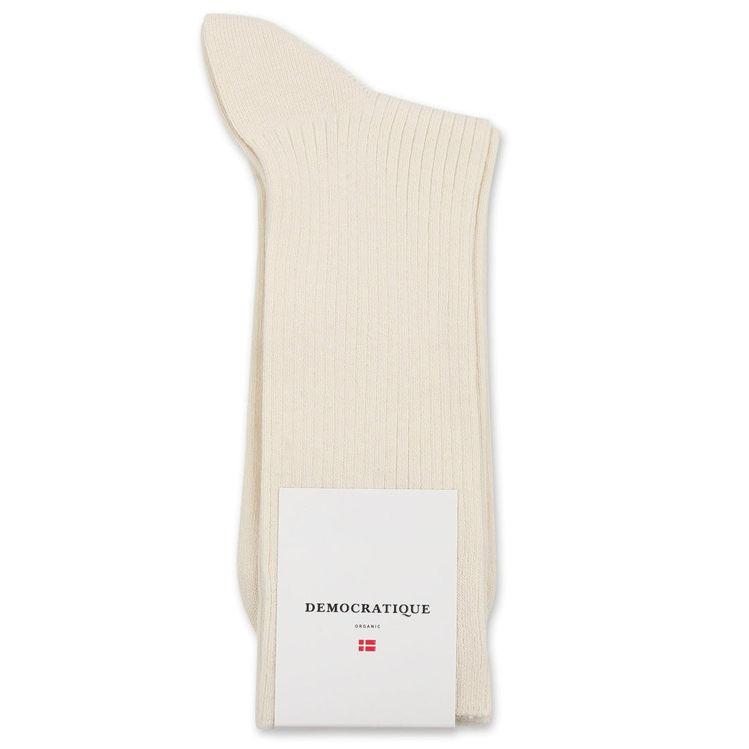 Democratique Socks Originals Fine Rib Off White - Democratique Socks