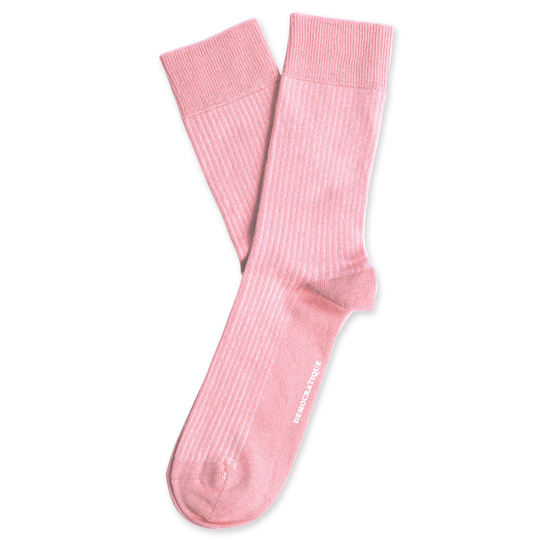 Originals Fine Rib Socks Pale Pink - Democratique Socks