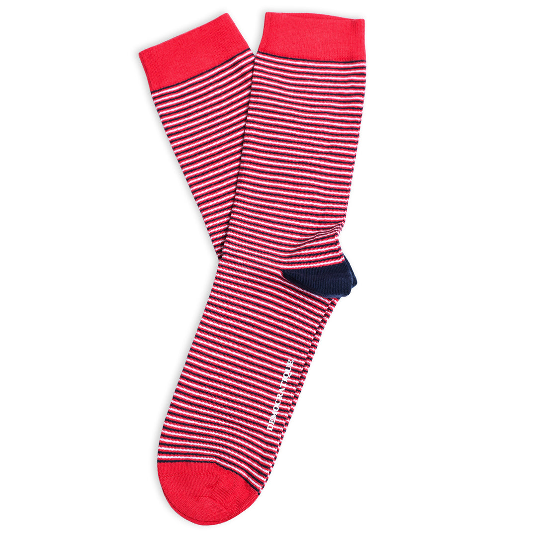 Originals Ultralight Stripes Spring Red/Navy/Clear White - Democratique Socks