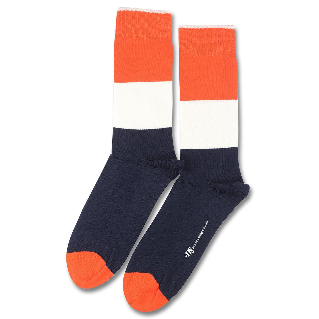 Originals Block Party Navy / Blood Orange / Broken White - Democratique Socks