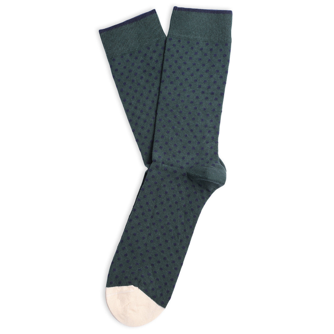 Originals Polkadot Forrest Green / Navy / Off White - Democratique Socks