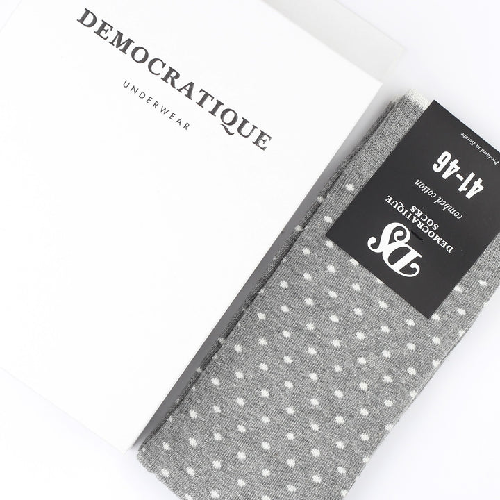 Originals Polkadot Light Grey Melange / Broken White - Democratique Socks