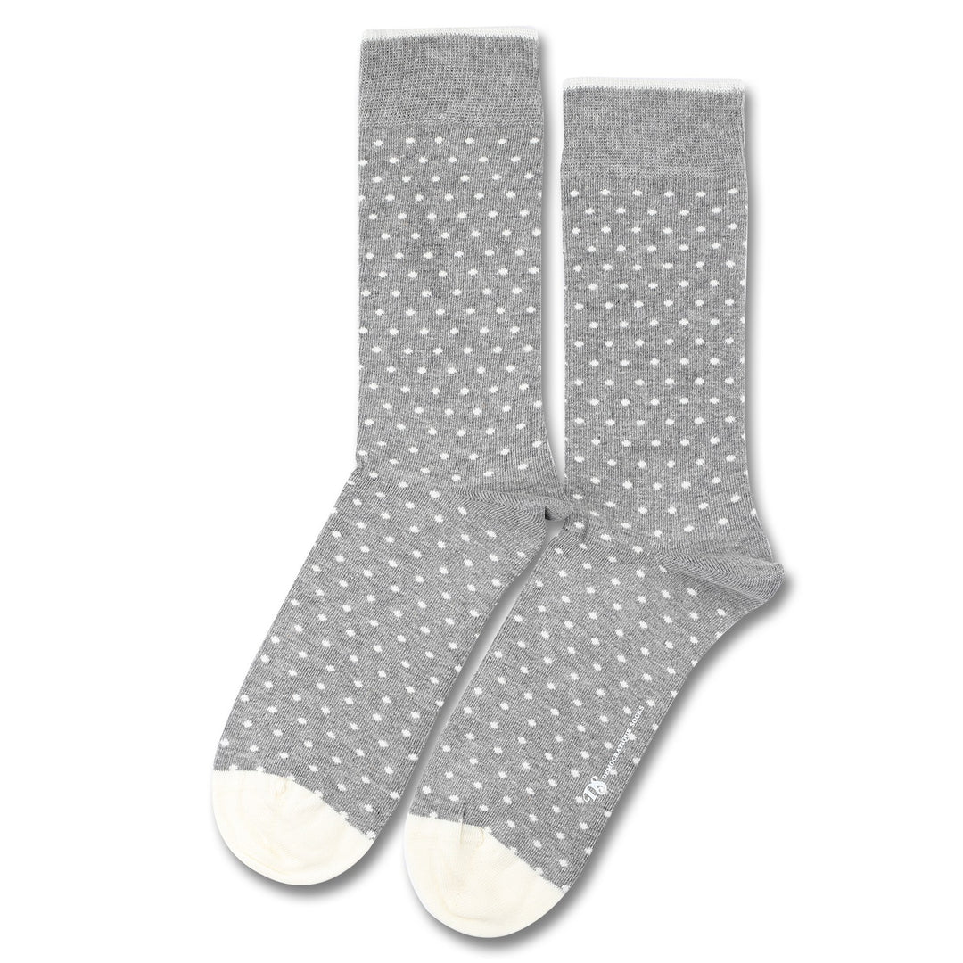 Originals Polkadot Light Grey Melange / Broken White - Democratique Socks