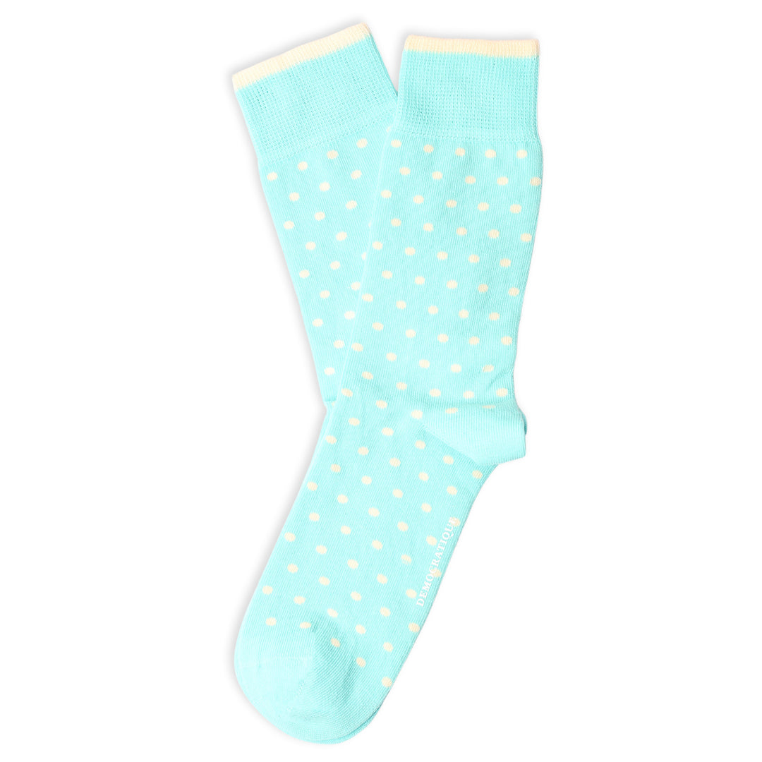 Originals Polkadot Socks Poolside Green / Off White - Democratique Socks