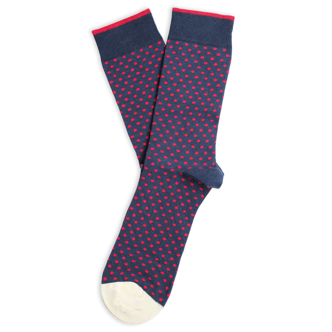 Originals Polkadot Shaded Blue / Pearl Red / Off White - Democratique Socks