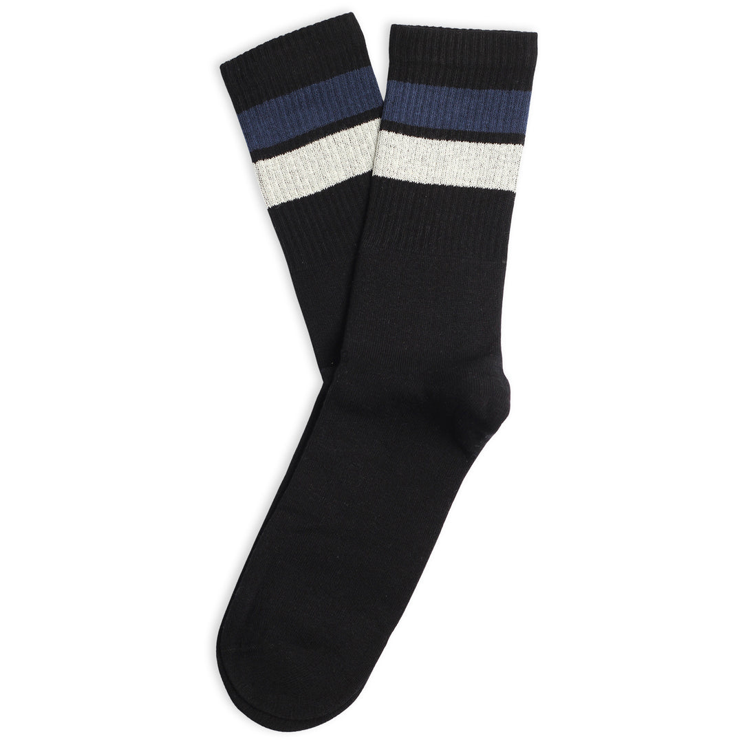 Athletique Classique Stripes Black / Navy / Off White - Democratique Socks