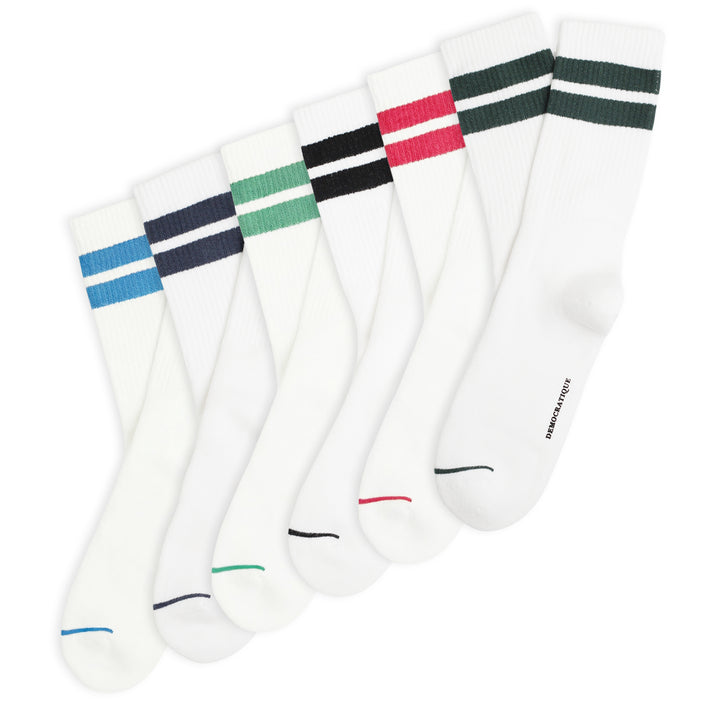 6-pack Athletique Classique Clean Stripes Clear White / Multicolor
