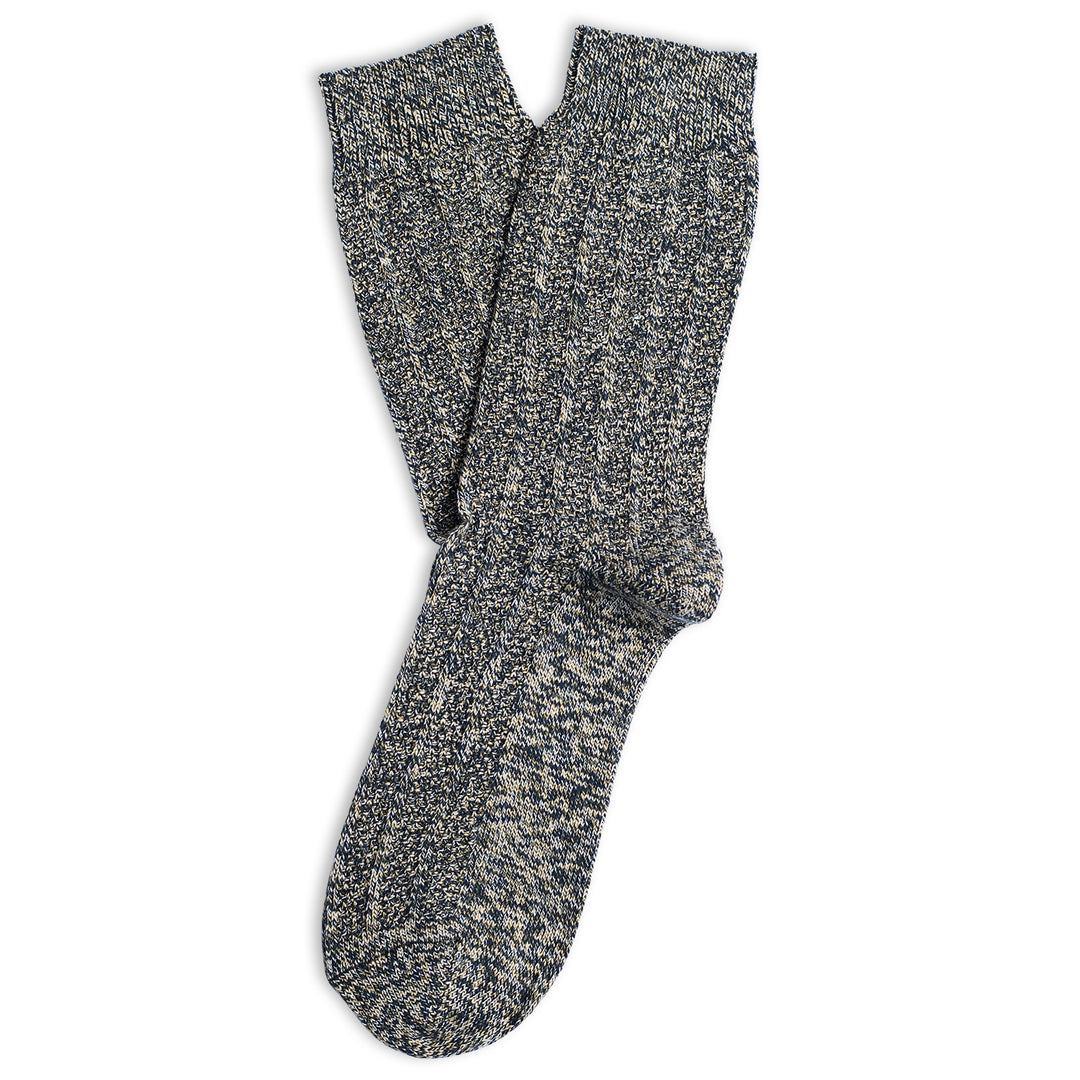 Relax Bubble Line Navy / Forrest Green / Off White / Fake Gold - Democratique Socks