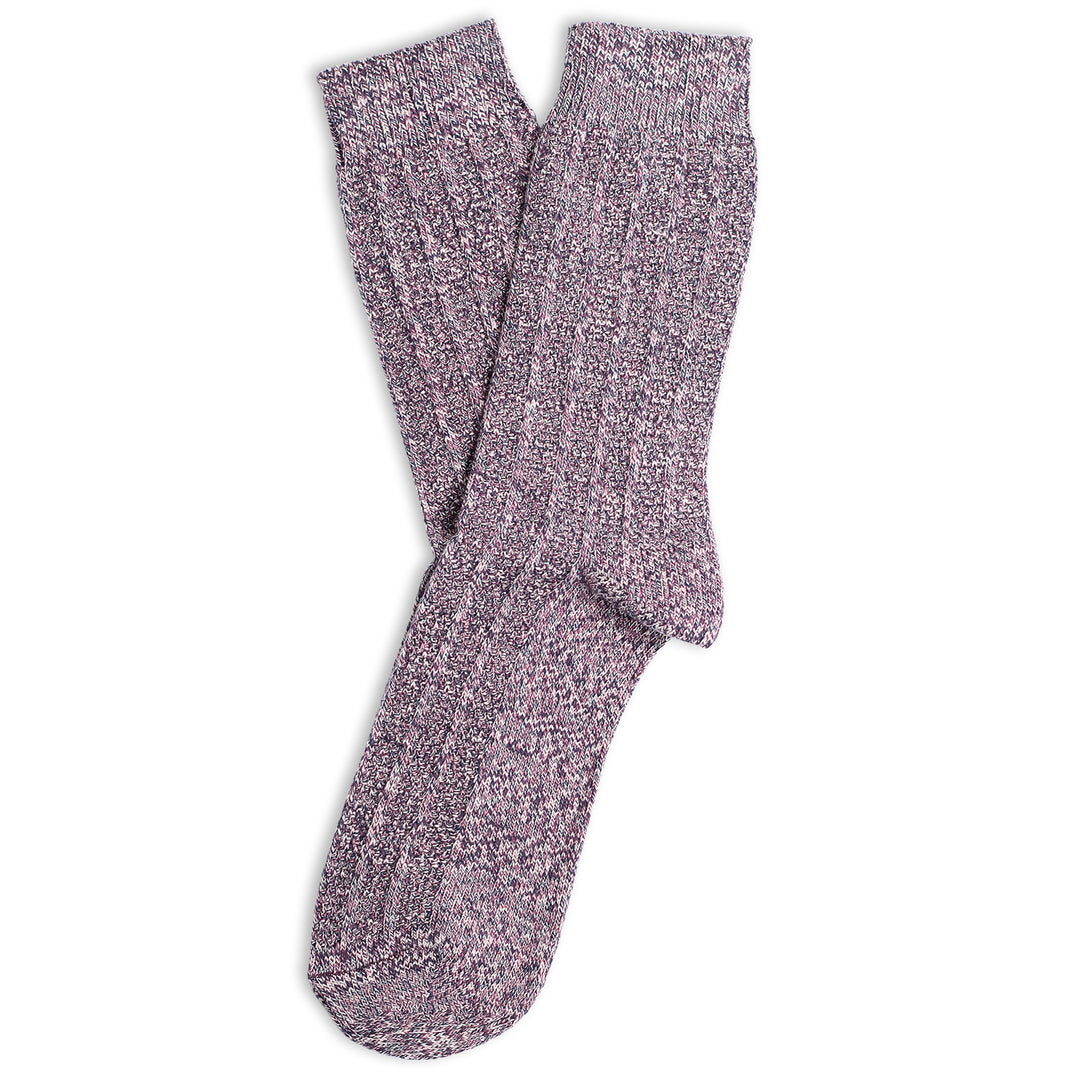 Relax Bubble Line Shaded Blue / Off White / Pale Skin / Heavy Plum - Democratique Socks