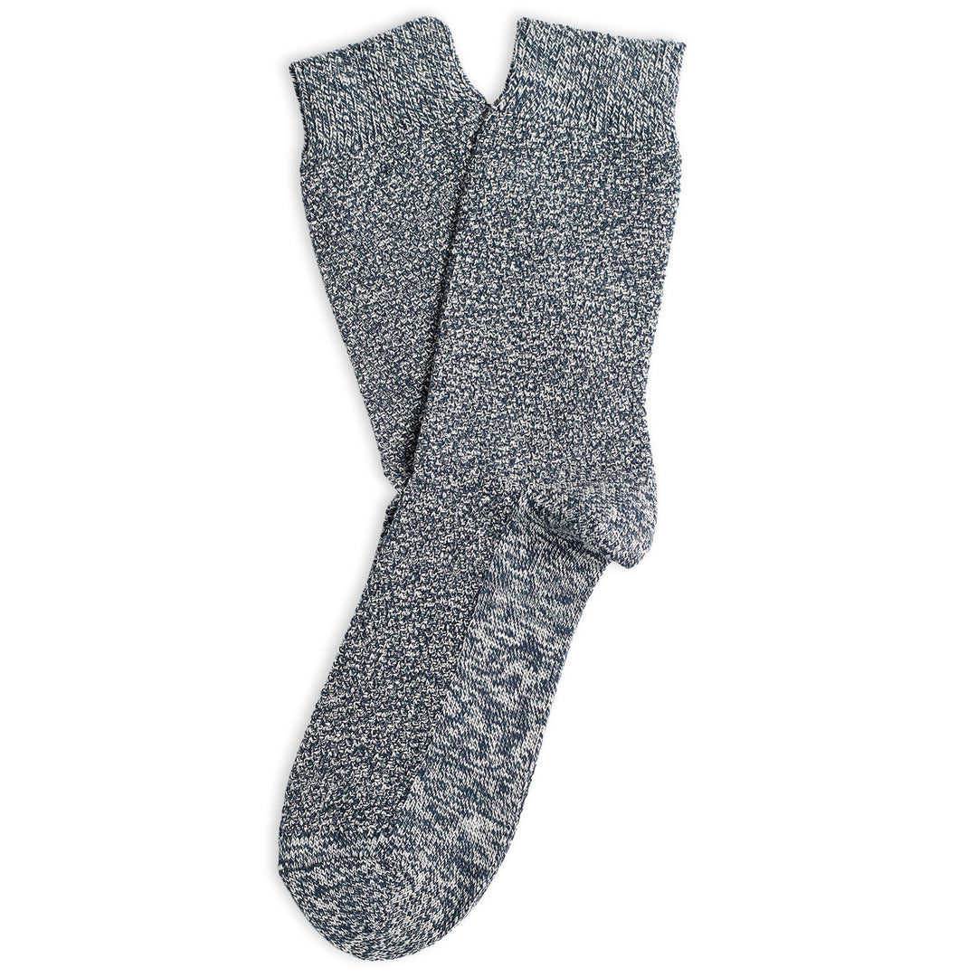 Relax Sailor Knit Supermelange Benzin / Shaded Blue / Off White - Light Grey Melange - Democratique Socks