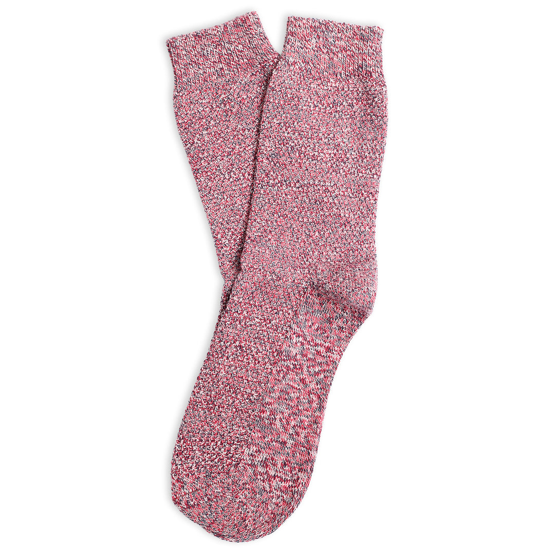 Relax Sailor Knit Pearl Red / Off White / Navy / Pale Skin - Democratique Socks