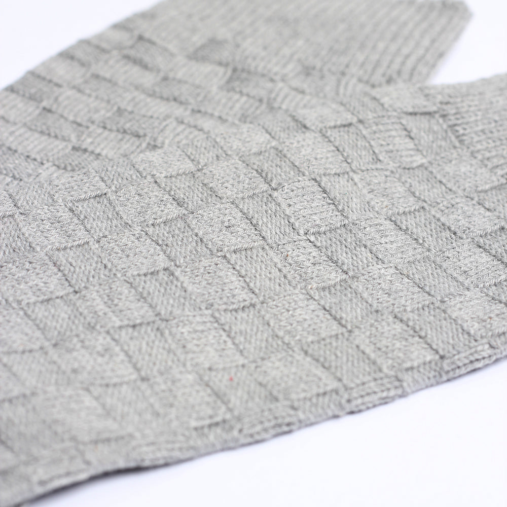 Relax 8 by 8 Weave Knit Supermelange Light Grey Melange - Democratique Socks