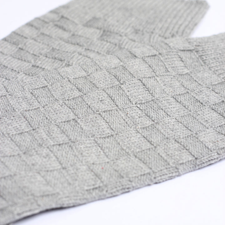 Relax 8 by 8 Weave Knit Supermelange Light Grey Melange - Democratique Socks