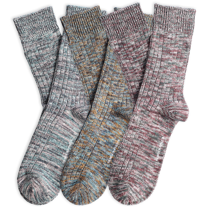 3-pack Relax Heavy Rib Supermelange Gold/Pink/Bordeaux - Democratique Socks