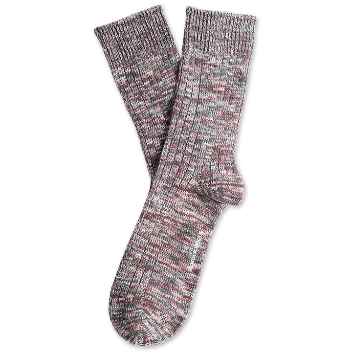 Relax Heavy Rib Supermelange Red Wine / Forest Green / Pale Pink / Army / Off White - Democratique Socks
