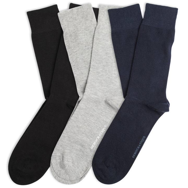 Originals Solid 9-pair Pack - 3 black, 3 navy and 3 lightgrey melange - Democratique Socks