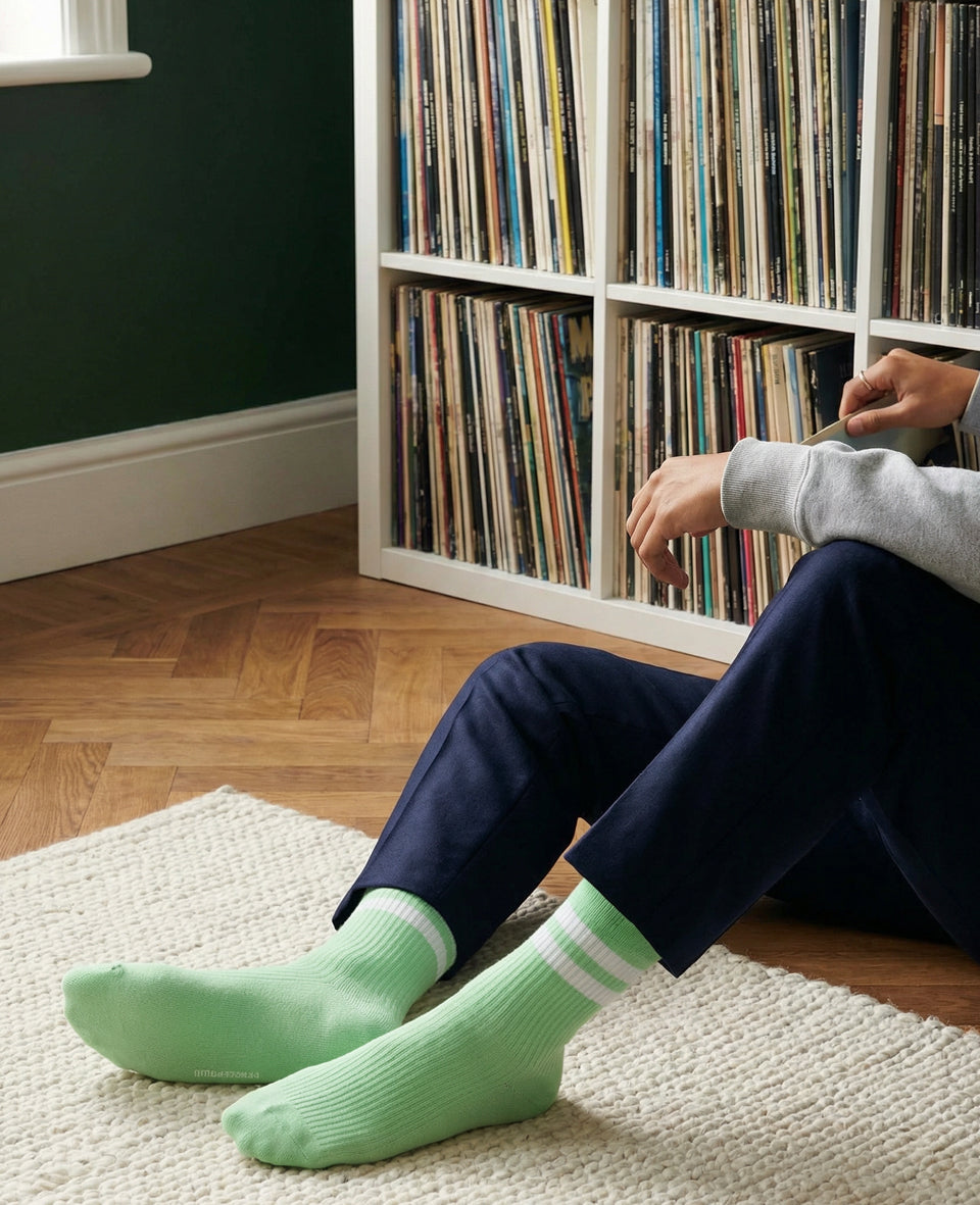 3-pack Originals Fine Rib Socks White / Green / Light Green