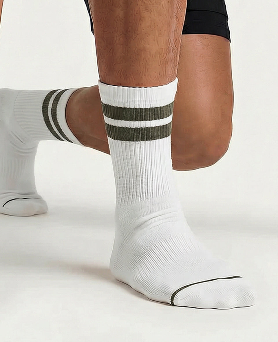 Athletique Classique Clean Stripes Coton Bio Blanc Clair / Verte