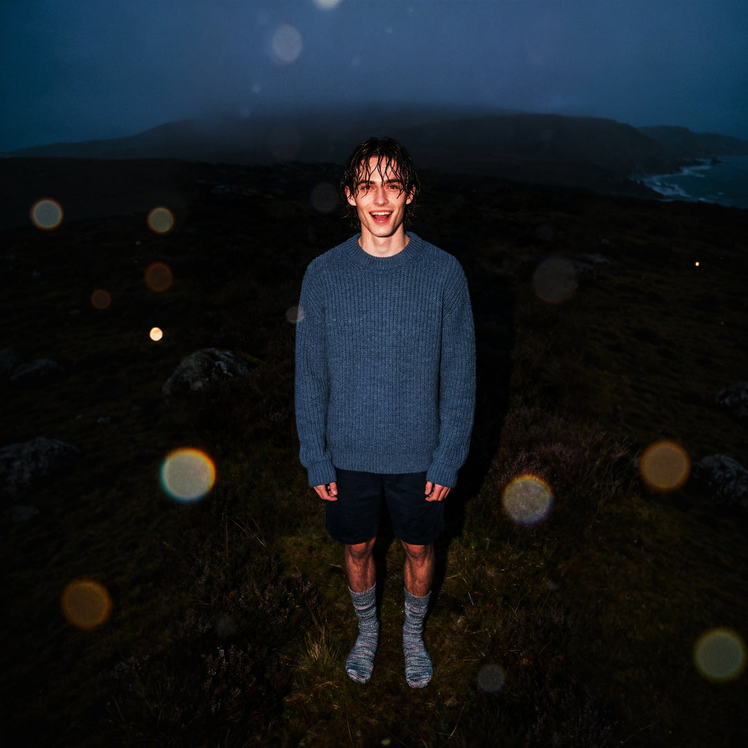 Relax Heavy Rib Supermélange Irr / Marine / Gris Charbon / Rose Pâle / Blanc Cassé