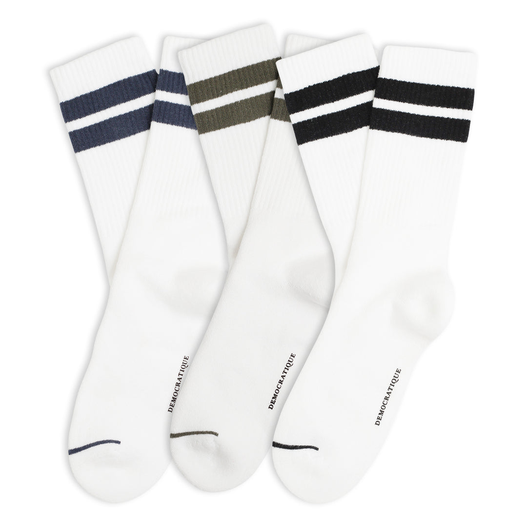 3-pack Athletique Classique Clean Stripes - Democratique Socks