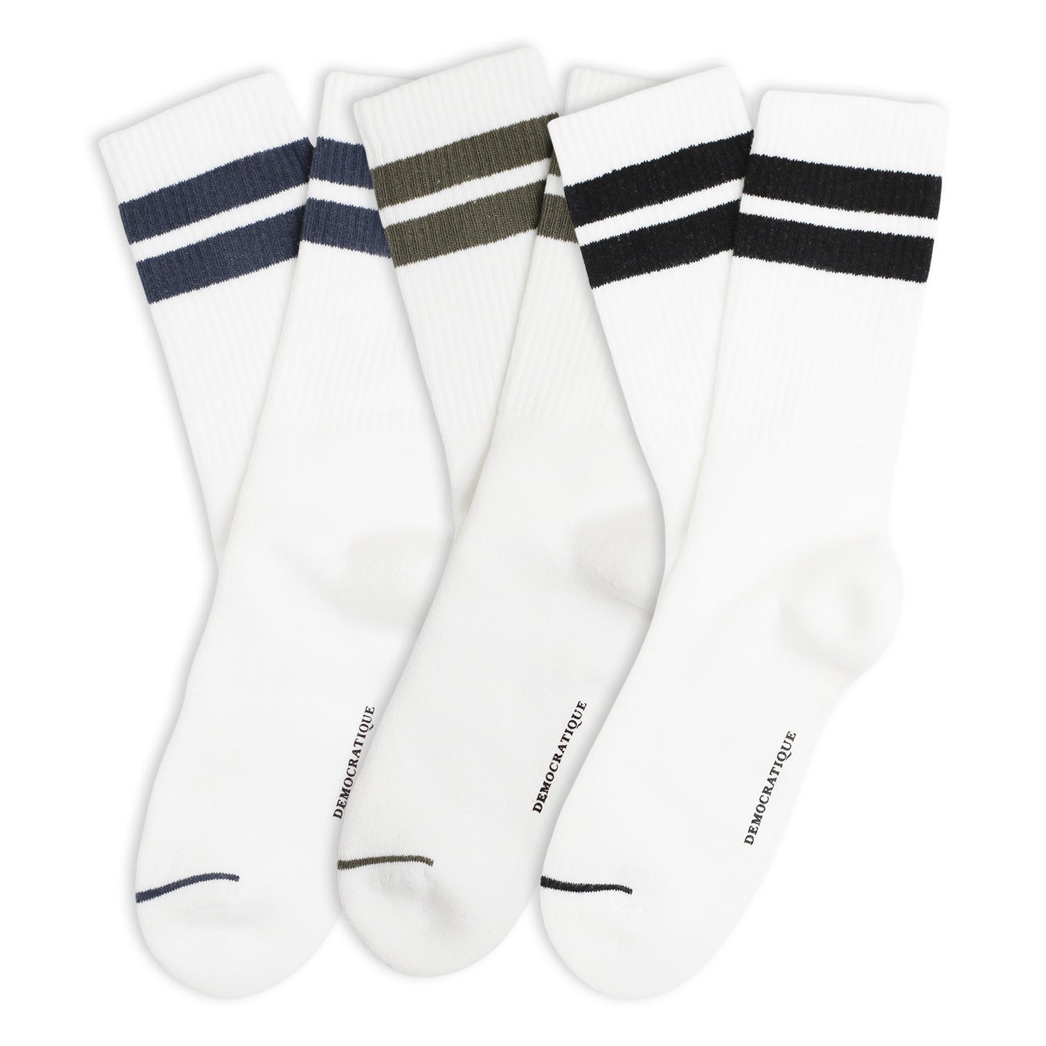 3-pack Athletique Classique Clean Stripes - Democratique Socks