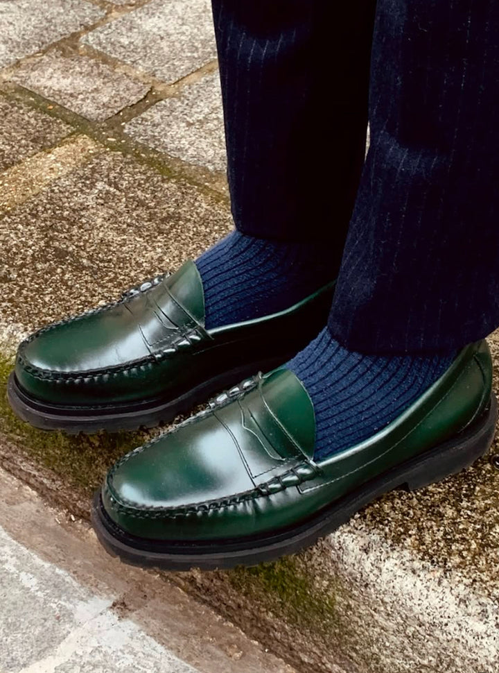 Originals Fine Rib Socks Navy - Democratique Socks