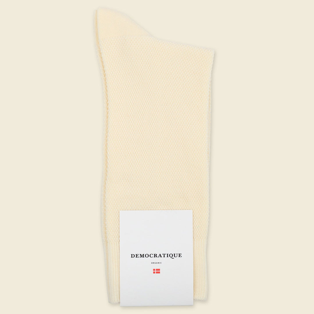 Democratique Socks Originals Champagne Pique Off White - Democratique Socks