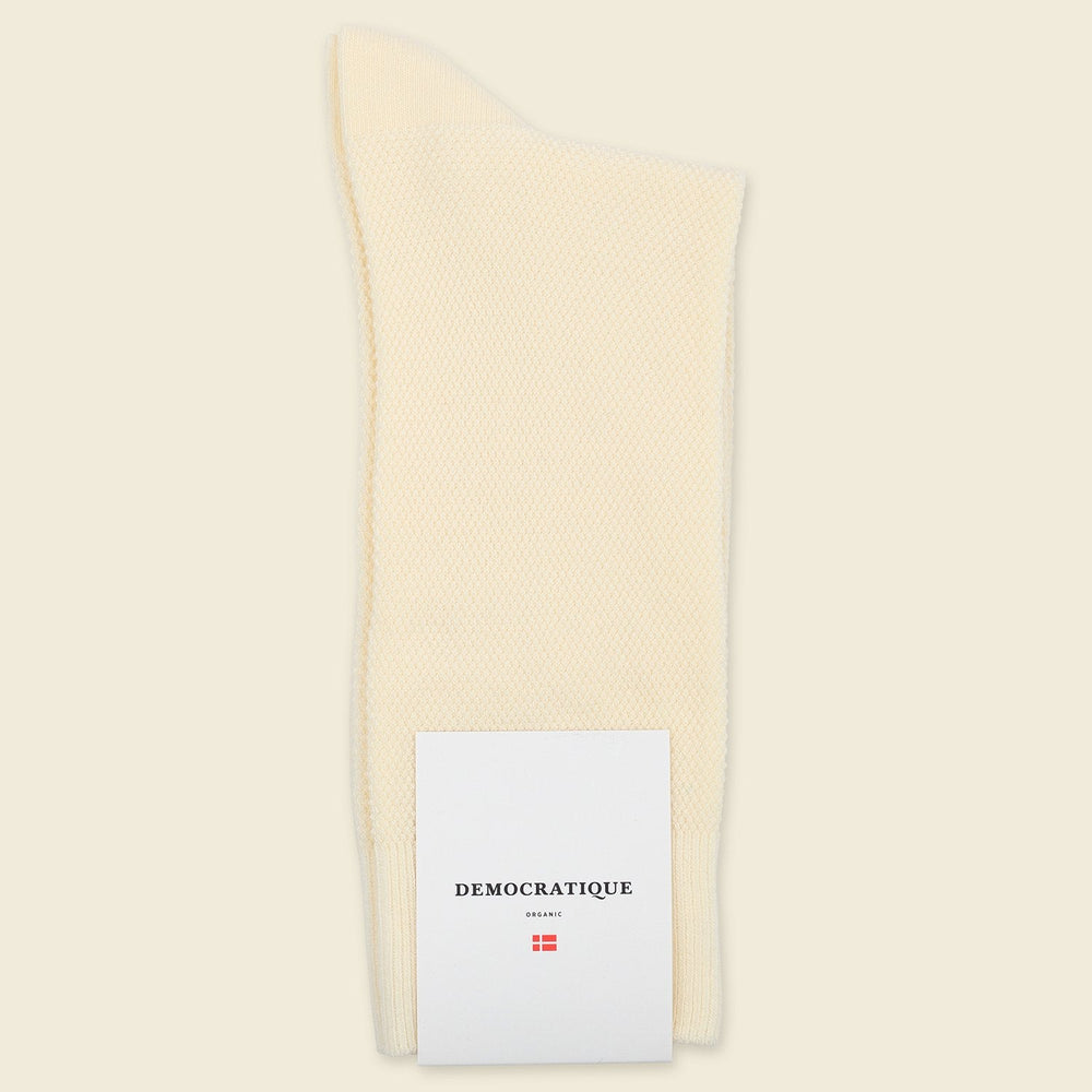 Democratique Socks Originals Fine Rib Off White - Democratique Socks