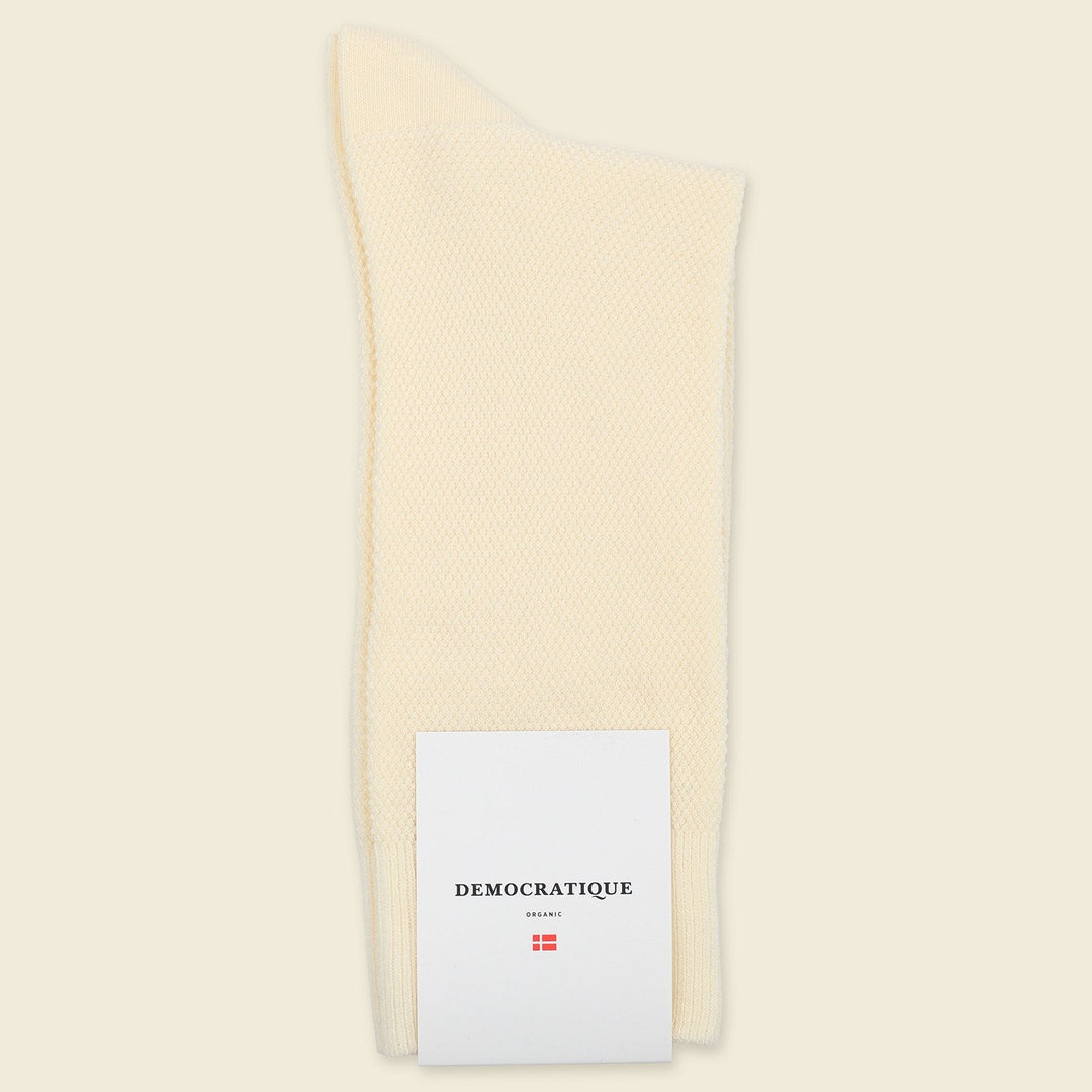 Democratique Socks Originals Fine Rib Off White - Democratique Socks