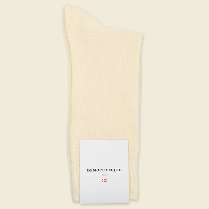 Democratique Socks Originals Fine Rib Off White - Democratique Socks