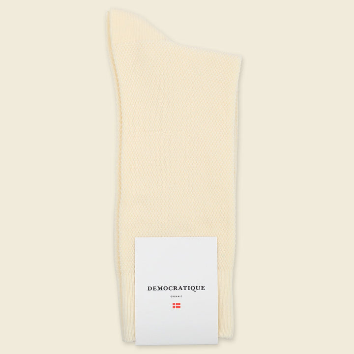 Democratique Socks Originals Fine Rib Off White - Democratique Socks