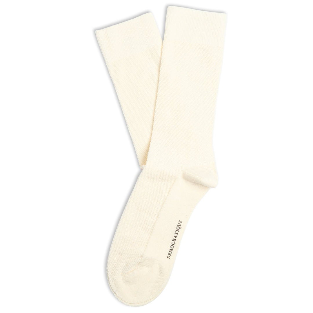 Democratique Socks Originals Champagne Pique Off White - Democratique Socks