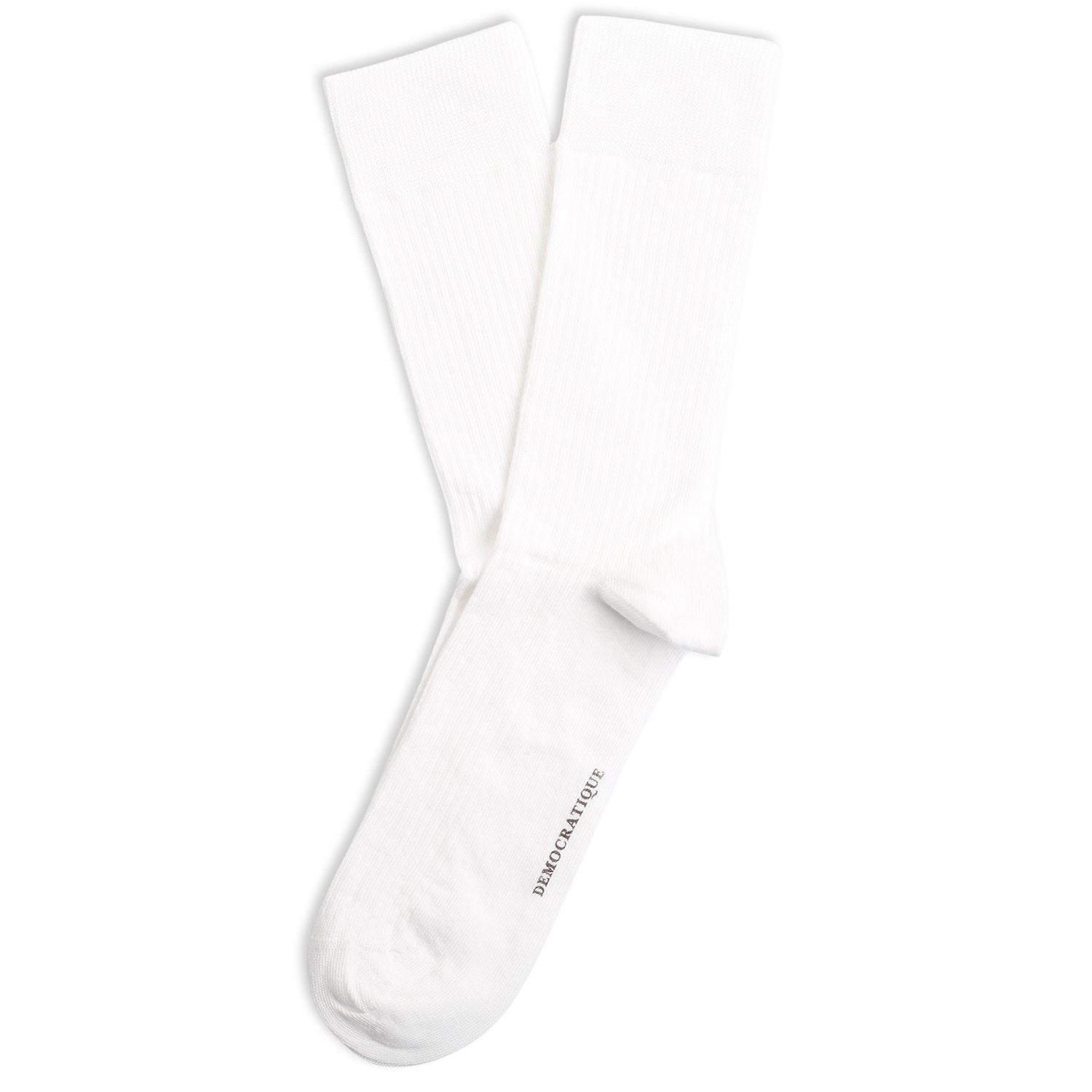 Originals Fine Rib Socks Clear White - Democratique Socks