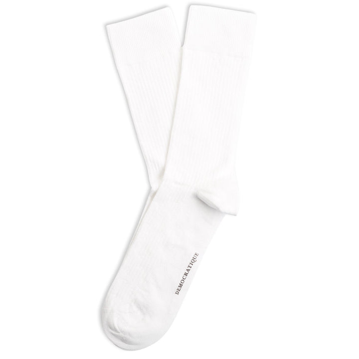 Originals Fine Rib Socks Clear White - Democratique Socks