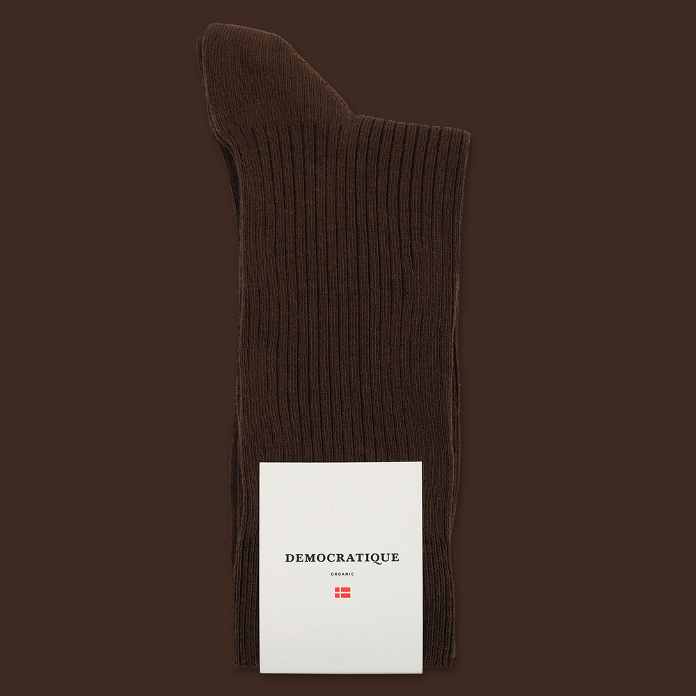 Democratique Socks Originals Fine Rib Hot Chocolate - Democratique Socks