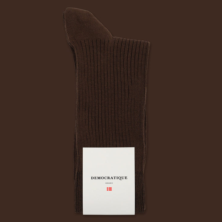 Democratique Socks Originals Fine Rib Hot Chocolate - Democratique Socks