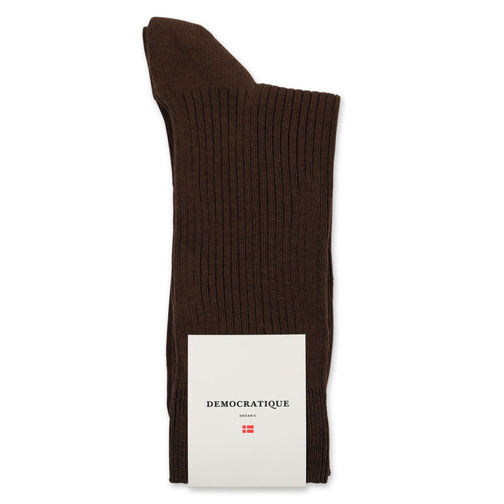 Democratique Socks Originals Fine Rib Hot Chocolate - Democratique Socks